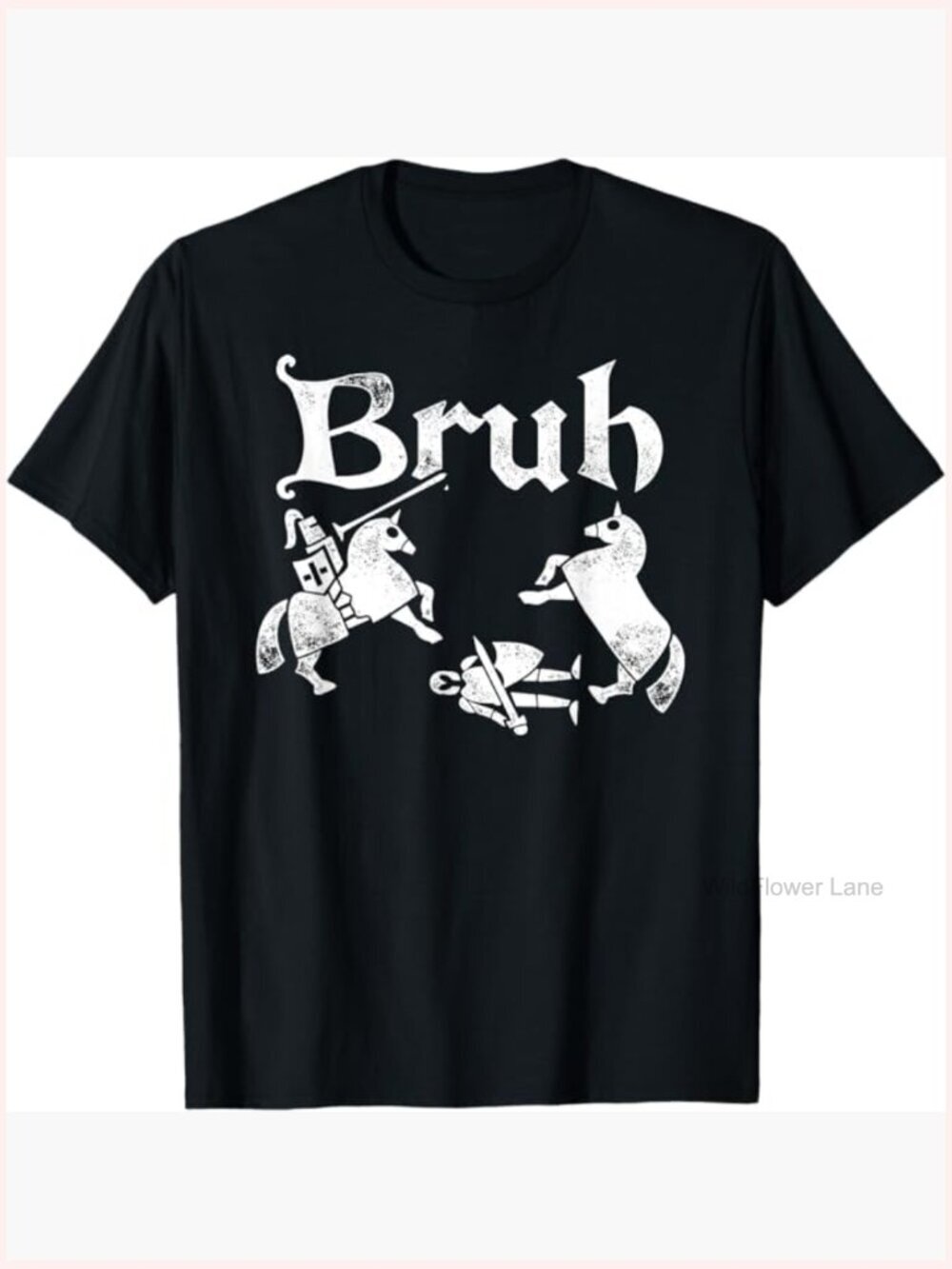 Funny Renfaire Bruh Knight Silhouette Jousting T-Shirt